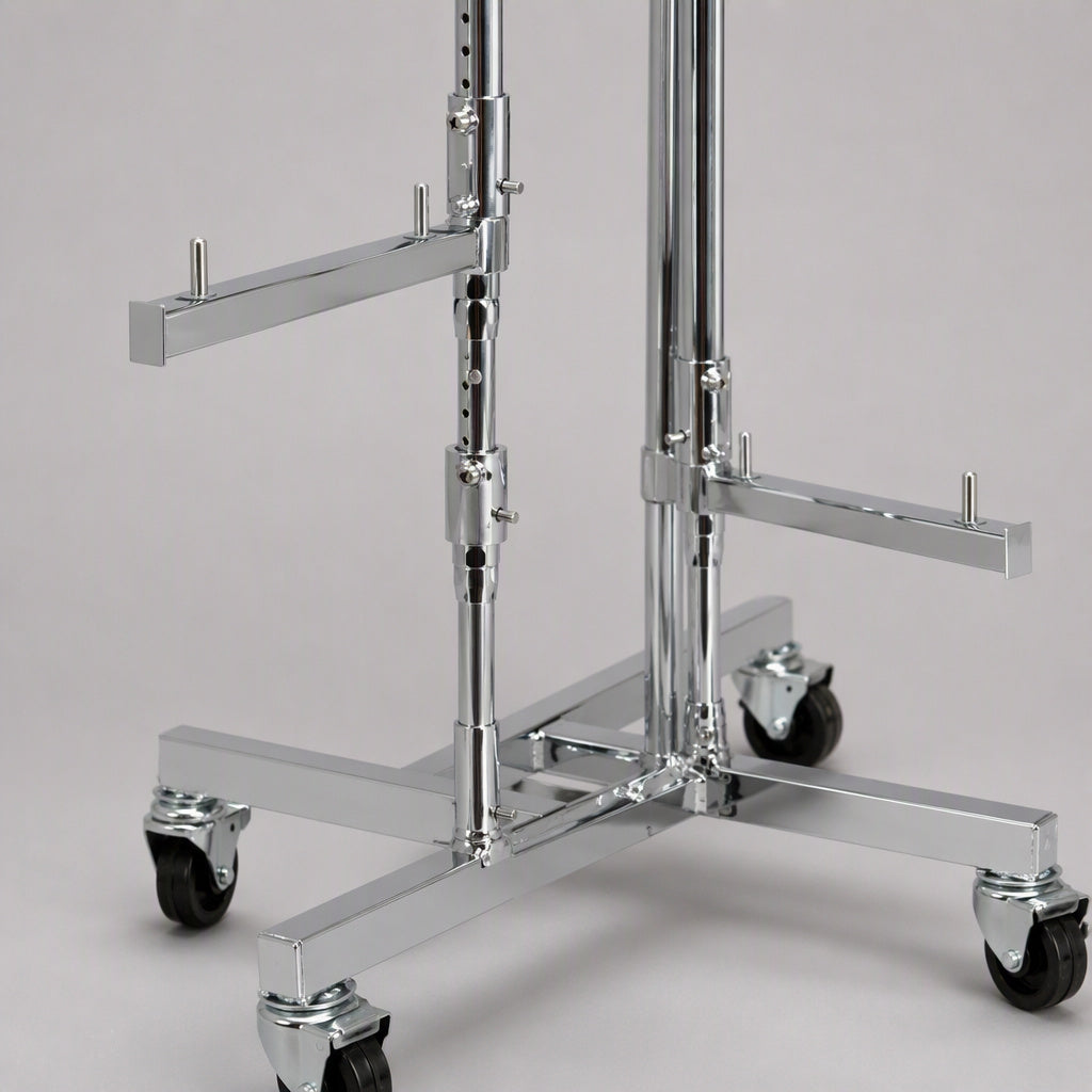 4-Way Clothing Rack on Wheels Chrome