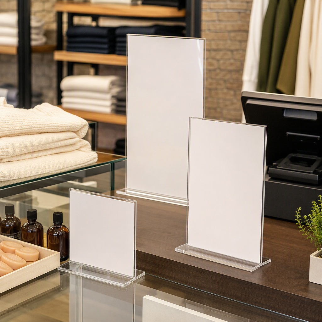 Acrylic Sign Holder 8.5x11 inch Countertop (Pack of 5)