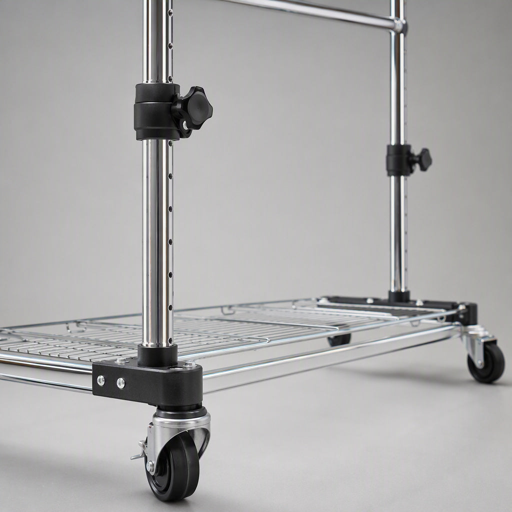 Double-Bar Clothing Rack Adjustable Chrome