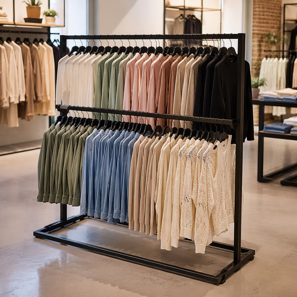 Double-Bar Clothing Rack Adjustable Chrome