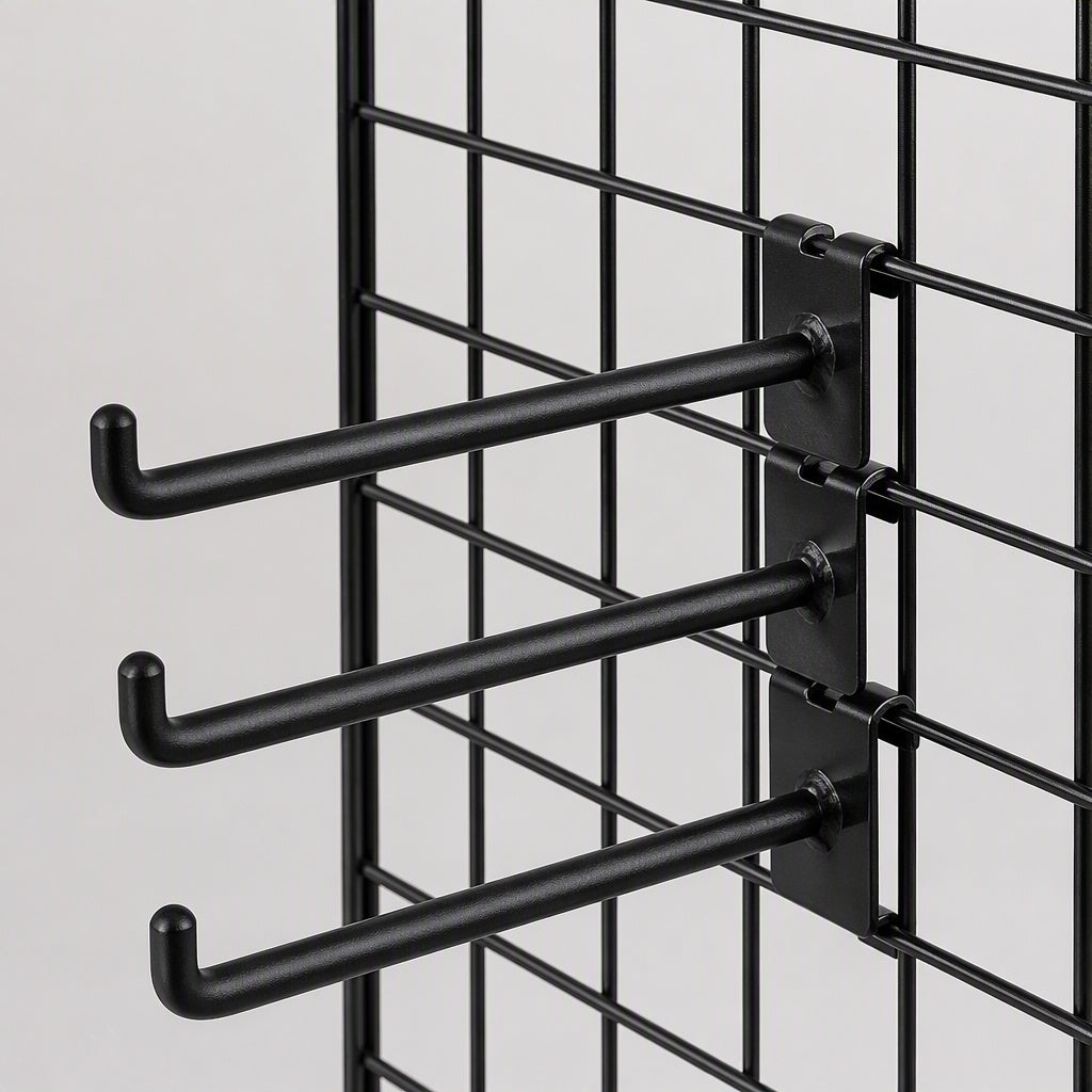 Gridwall Hooks 6-inch Black (Pack of 12)