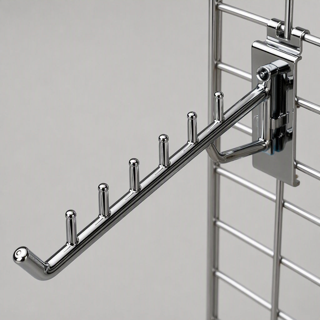 Gridwall Waterfall Hook 12-inch Chrome