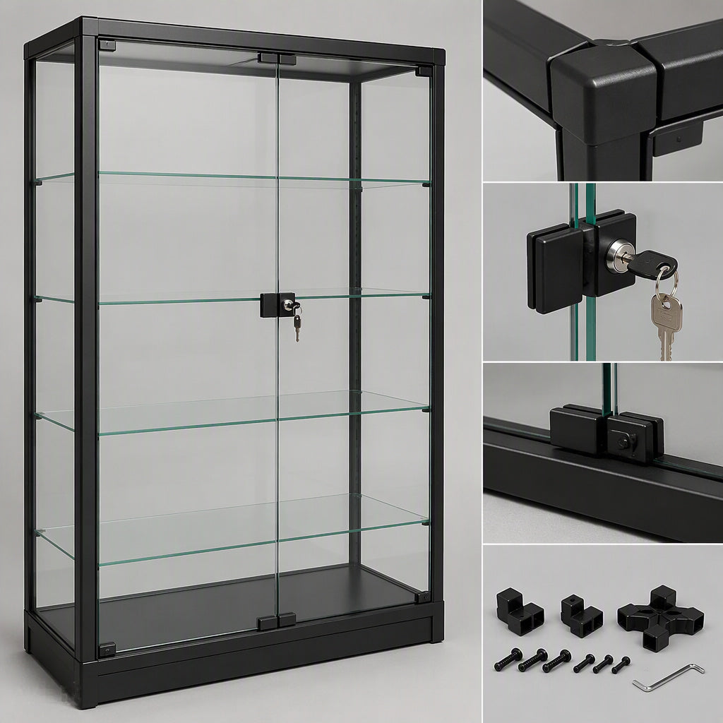 Knockdown Glass Display Case 36x18x38 inch