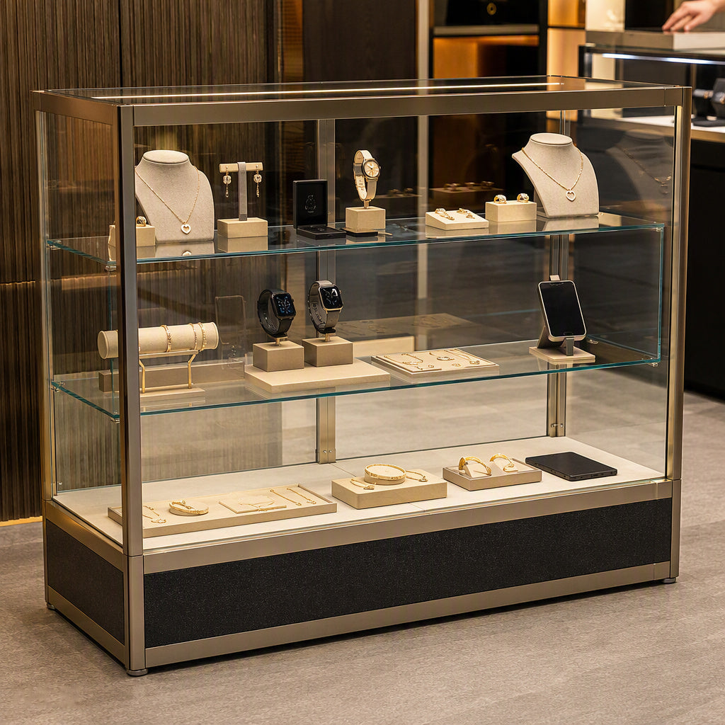 Knockdown Glass Display Case 36x18x38 inch
