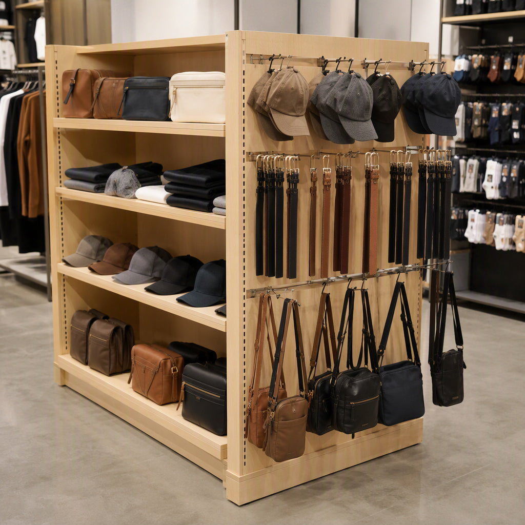 Slatwall Gondola Merchandiser 36x18x54 inch Maple