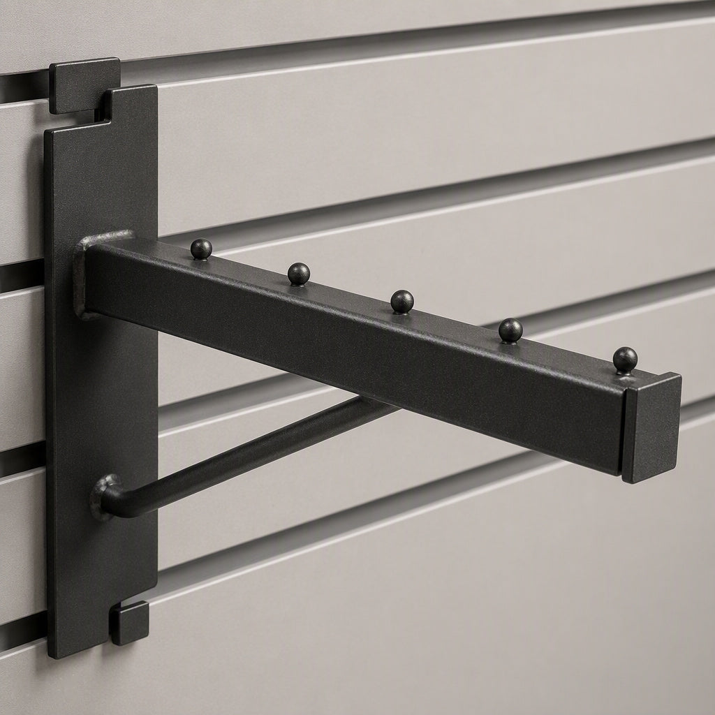 Slatwall Shelf Bracket 10-inch Black (Pair)